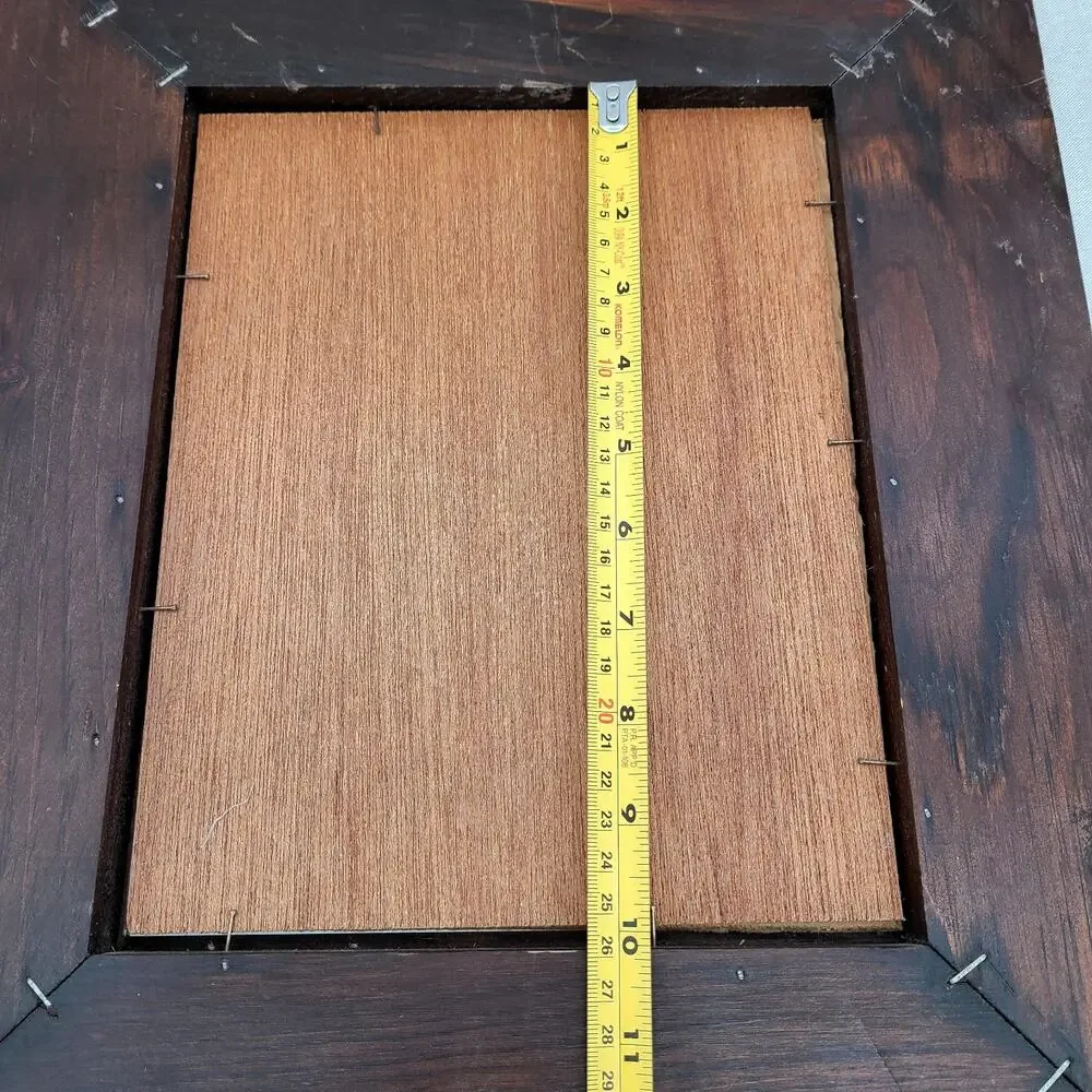 Beautiful Vintage Carved Wooden Picture Frame, Raised Bevel Molding 8